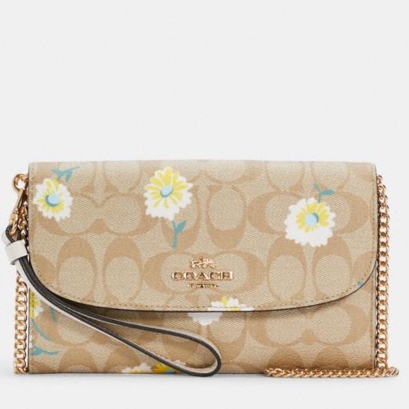 Coach Crossbody Clutch Wallet Wristlet in Daisy - Picture 6 of 16
